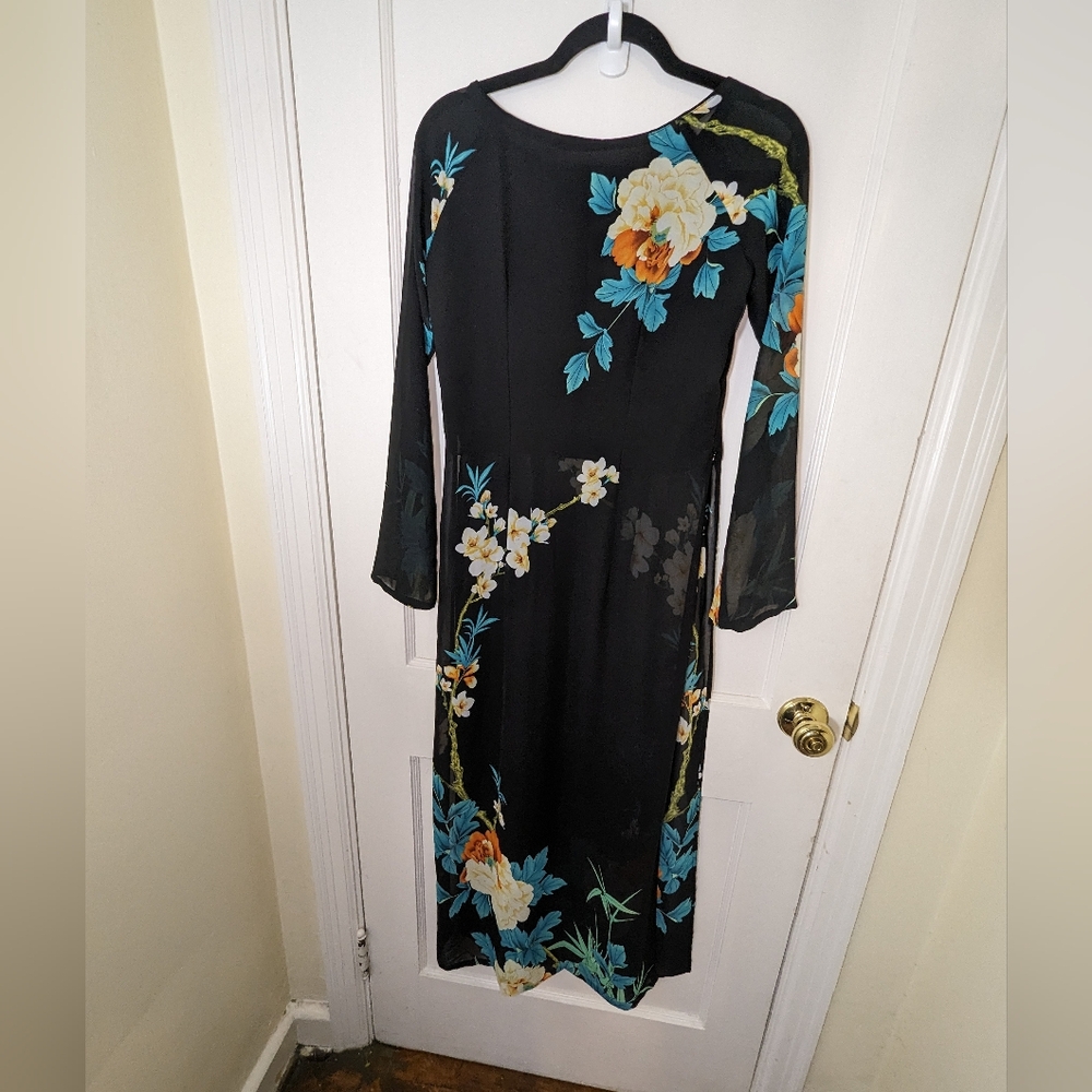 Vintage Sheer dress floral pattern